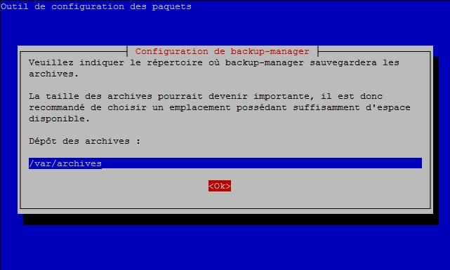 Mise en place de sauvegardes avec backup-manager