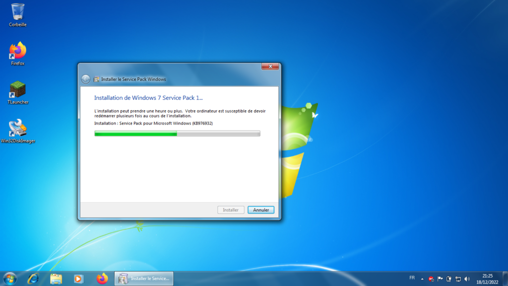 installation service pack 1 mise à jour windows 7